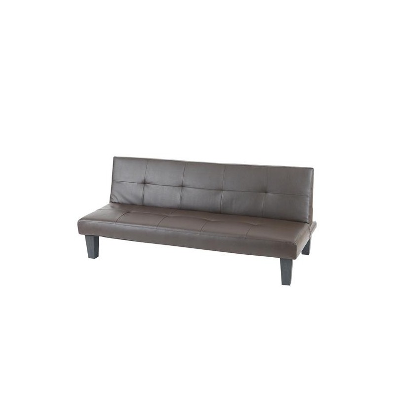 Sofá plegable de 3 plazas DAVO, muy versátil y cómodo, bonito diseño con capitoné en piel color negro