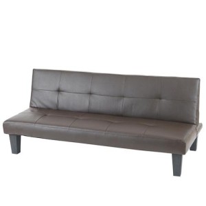 Sofá plegable de 3 plazas DAVO, muy versátil y cómodo, bonito diseño con capitoné en piel color negro