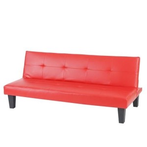 Sofá plegable de 3 plazas DAVO, muy versátil y cómodo, bonito diseño con capitoné en piel color negro