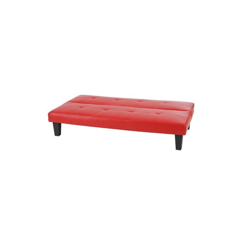 Sofá plegable de 3 plazas DAVO, muy versátil y cómodo, bonito diseño con capitoné en piel color negro