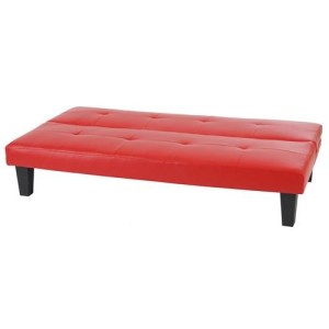 Sofá plegable de 3 plazas DAVO, muy versátil y cómodo, bonito diseño con capitoné en piel color negro