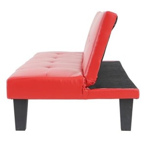 Sofá plegable de 3 plazas DAVO, muy versátil y cómodo, bonito diseño con capitoné en piel color negro