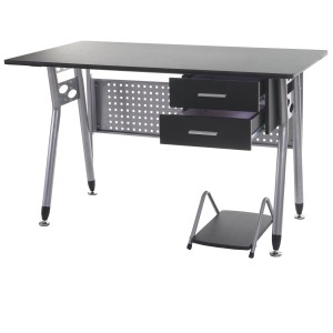 Mesa para ordenador CARIBE, en metal con cajones y soporte para CPU