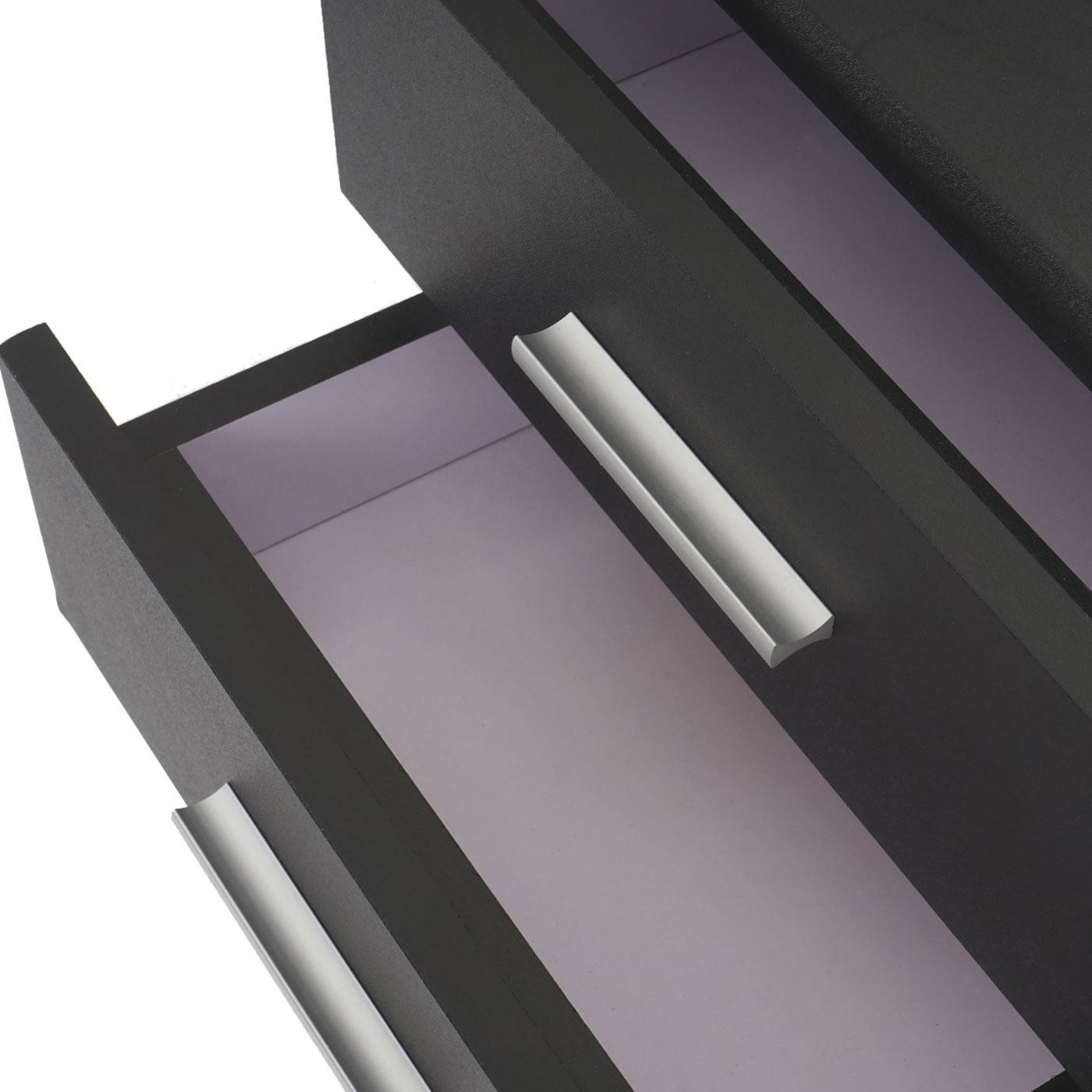 Mesa de ordenador CARIBE, Estructura Metálica, Superficie y Cajones en Madera Color Negro
