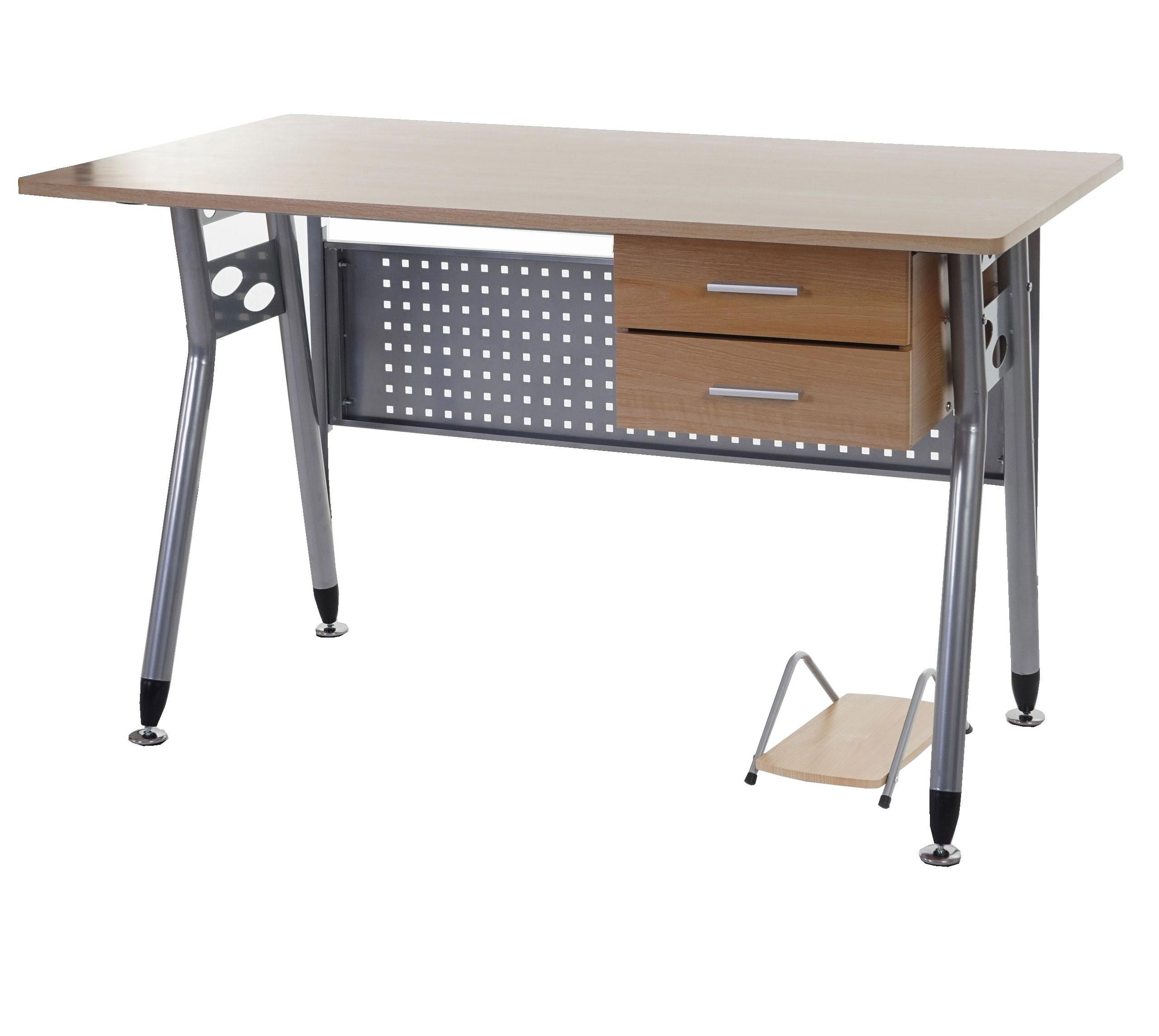 Mesa de ordenador CARIBE, Estructura Metálica, Superficie y Cajones en Madera Color Negro