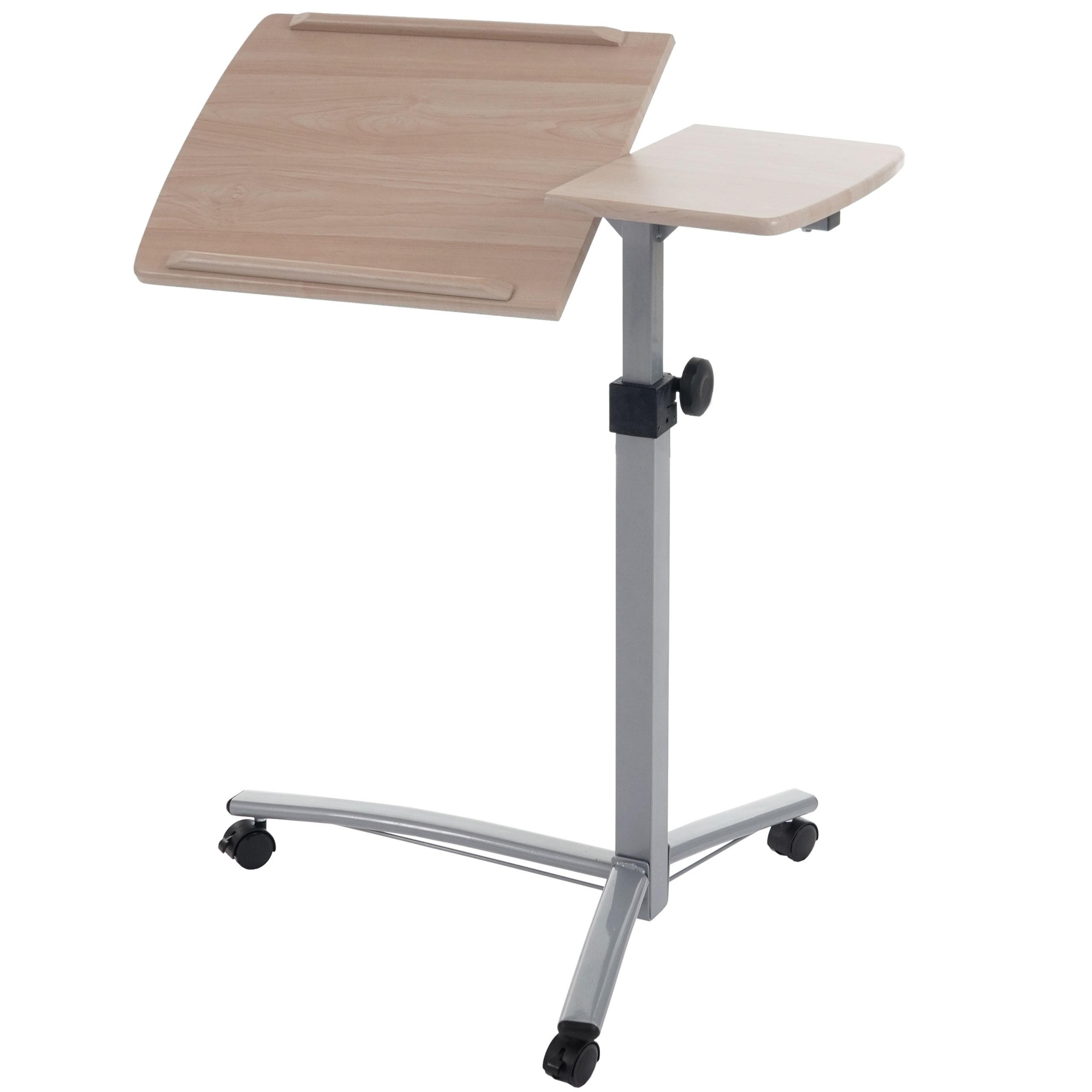 Mesa / Atril para Ordenador Portátil STAND, Ajustable en Altura, con Ruedas y Superficie en Madera Color Nogal