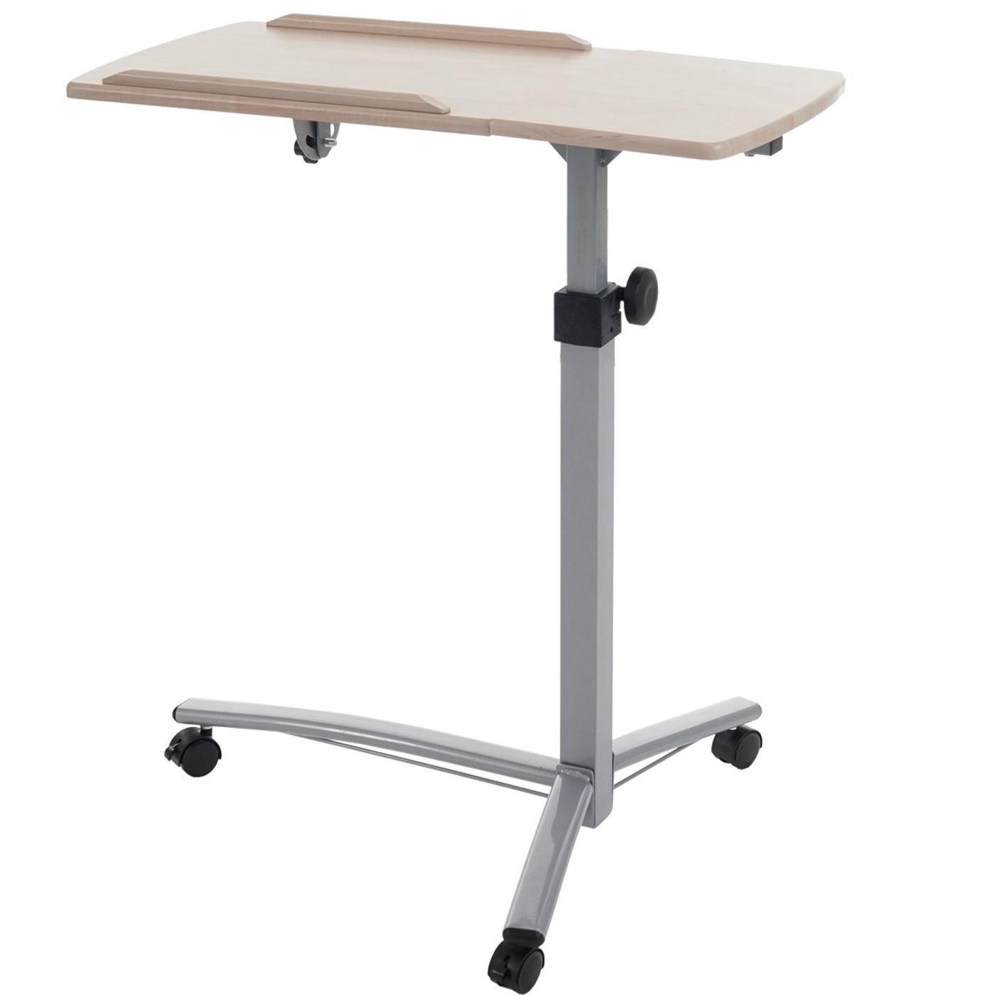 Mesa / Atril para Ordenador Portátil STAND, Ajustable en Altura, con Ruedas y Superficie en Madera Color Nogal