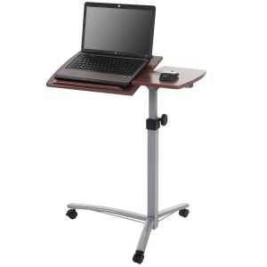 Mesa / Atril STAND, superficie para ordenador y ratón, ajustable en altura y con ruedas