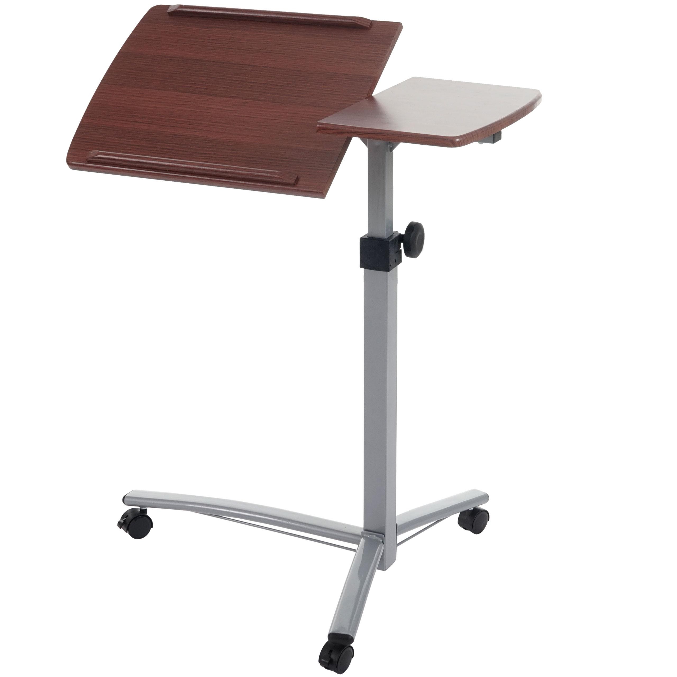 Mesa / Atril para Ordenador Portátil STAND, Ajustable en Altura, con Ruedas y Superficie en Madera Color Nogal