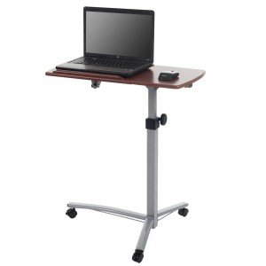 Mesa / Atril STAND, superficie para ordenador y ratón, ajustable en altura y con ruedas
