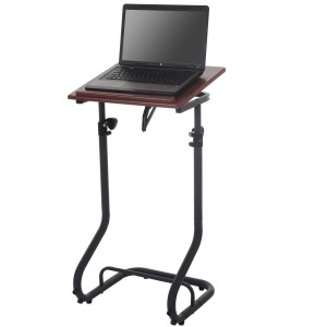 Mesa / Atril STAND PRO, superficie para ordenador en madera color nogal, ajustable en altura