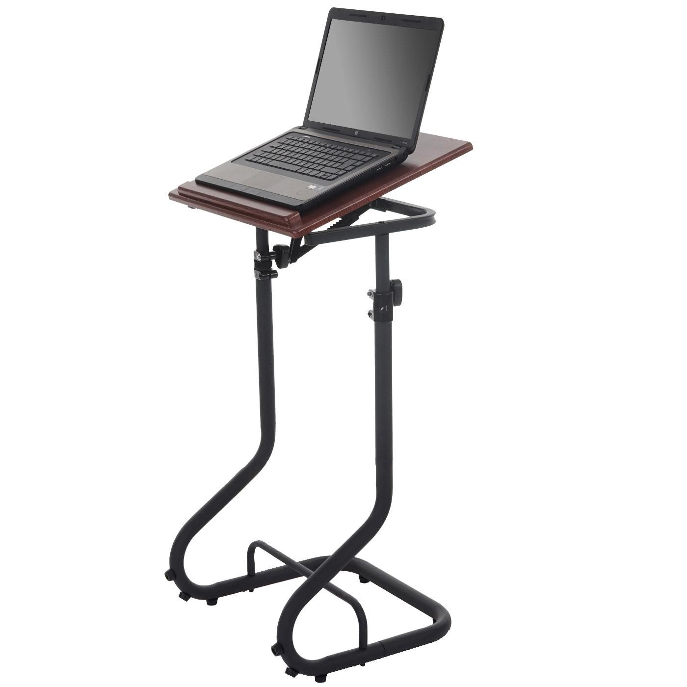 Mesa / Atril para Ordenador Portátil STAND PRO, Ajustable en Altura, con Superficie en Madera Color Nogal