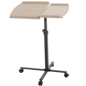 Mesa / Atril STAND TOP, superficie para ordenador en madera, ajustable en altura y con ruedas