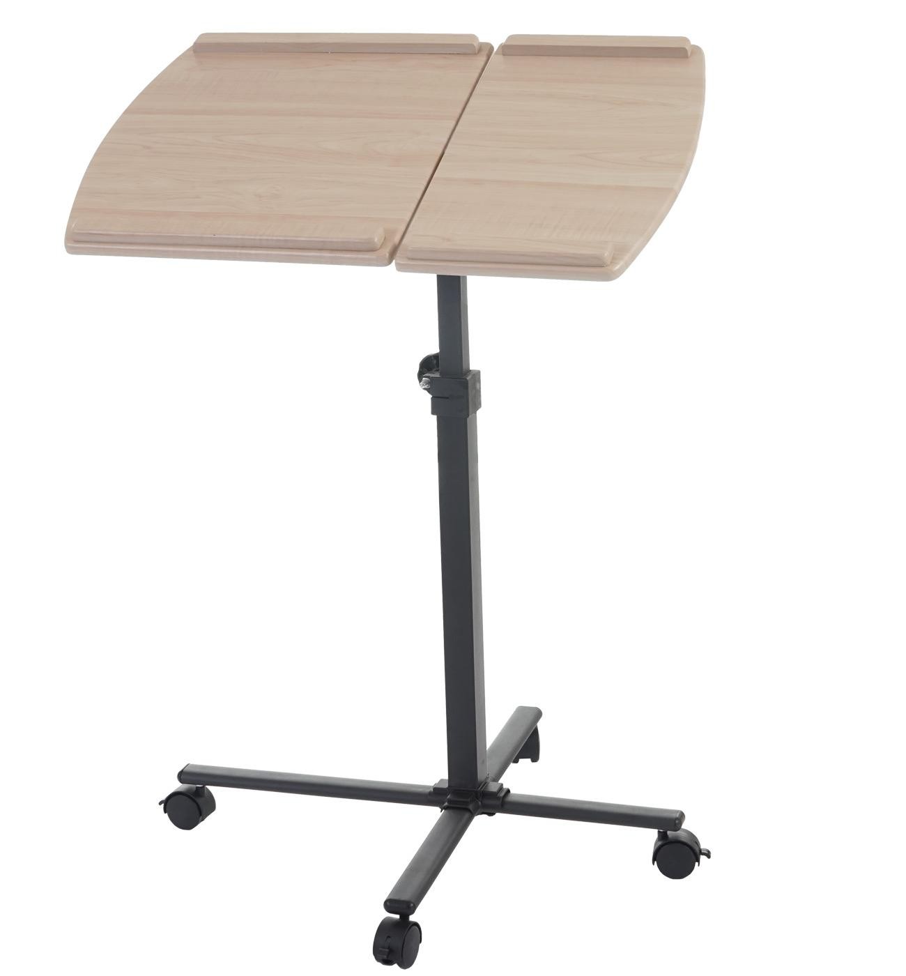 Mesa / Atril para Ordenador Portátil STAND TOP, Ajustable en Altura, con Ruedas y Superficie en Madera Color Nogal