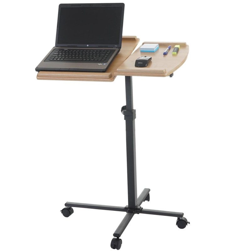 Mesa / Atril STAND TOP, superficie para ordenador en madera, ajustable en altura y con ruedas