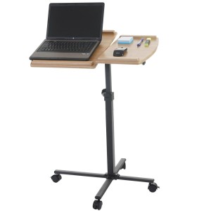 Mesa / Atril STAND TOP, superficie para ordenador en madera, ajustable en altura y con ruedas