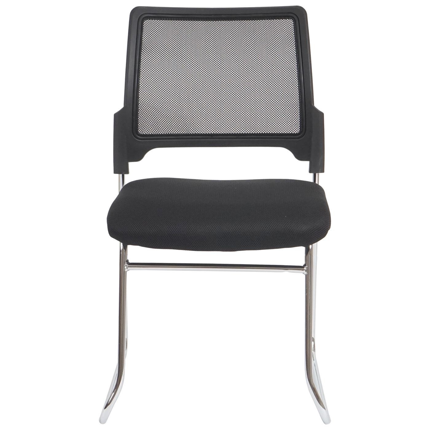 Lote de 2 Sillas de Confidente PISA, Apilables, Ergonómicas y Tapizadas en Malla Transpirable color Negro