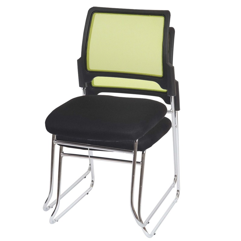 Lote de 2 sillas de confidente PISA apilables con diseño ergonómico, estructura metálica y tapizadas en malla transpirable