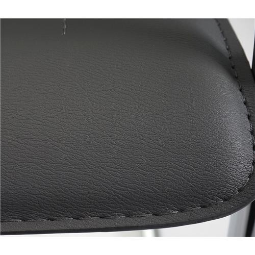 Lote de 2 Sillas de Confidente ZEUS, Estructura metálica, Exclusivo Diseño y Tapizadas en Piel color Negro