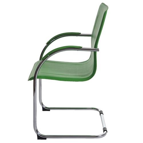 Lote de 2 Sillas de Confidente ZEUS, Estructura metálica, Exclusivo Diseño y Tapizadas en Piel color Negro