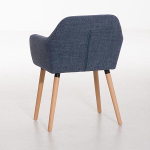 Silla de confidente NIEBLA, cuidado diseño con patas en madera tapizada en tela color negro
