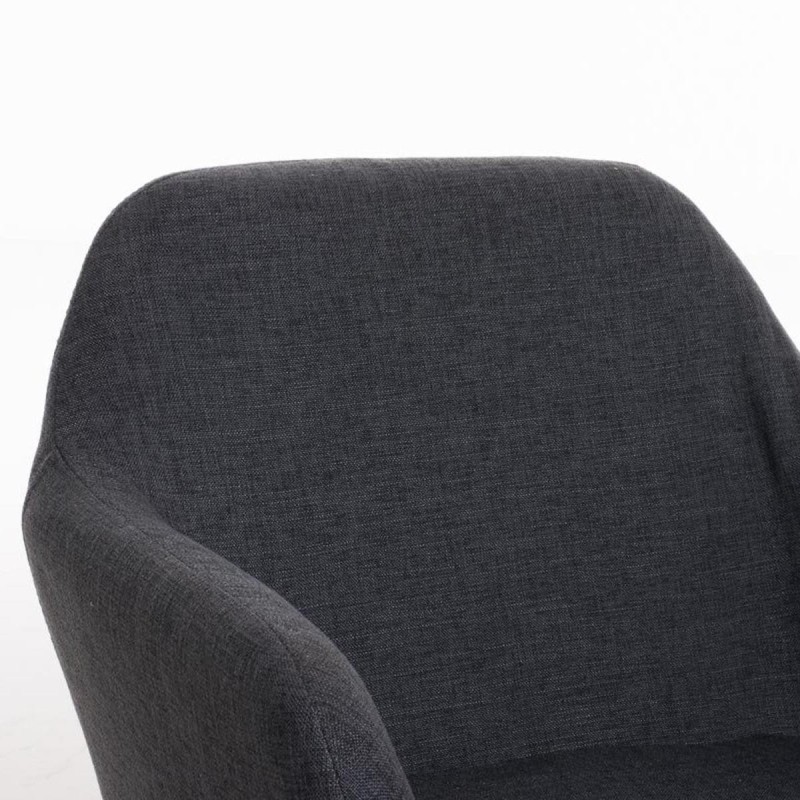 Silla de confidente NIEBLA, cuidado diseño con patas en madera tapizada en tela color negro