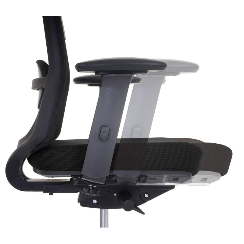 Silla ergonómica NILO PRO, 100% ajustable, en negro