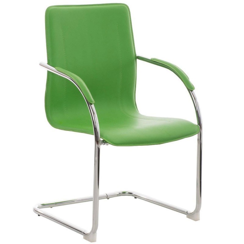 Sillas de confidente FLAP, estructura metálica y elegante diseño en piel color negro