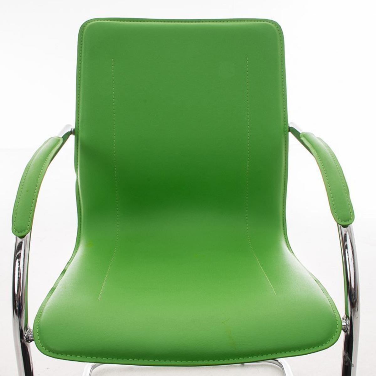 Silla de Confidente FLAP, Estructura Metálica, Elegante y Moderno Diseño en Piel color Negro