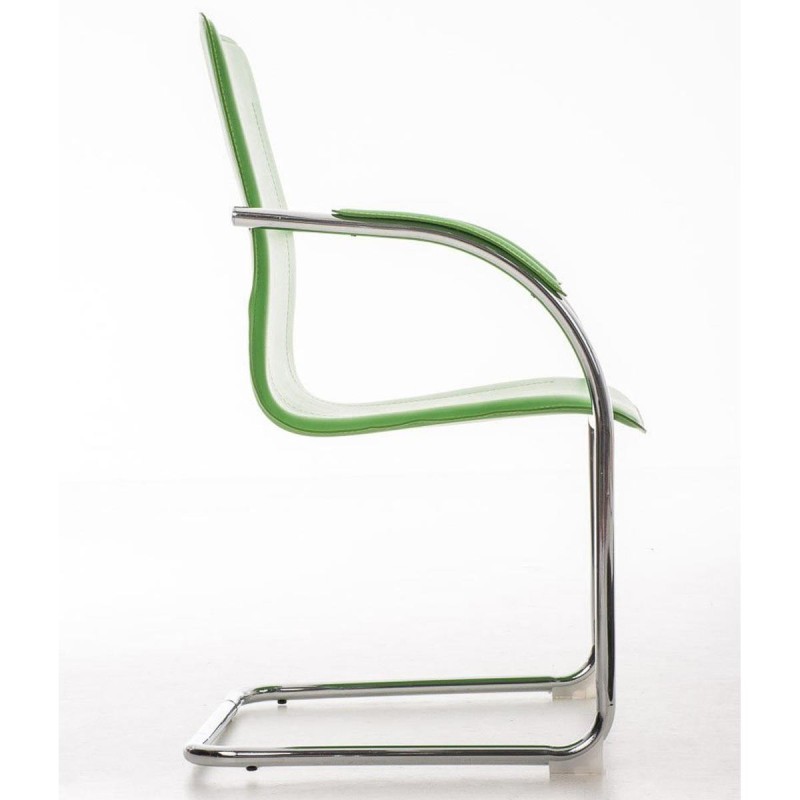Sillas de confidente FLAP, estructura metálica y elegante diseño en piel color negro
