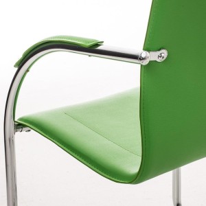 Sillas de confidente FLAP, estructura metálica y elegante diseño en piel color negro