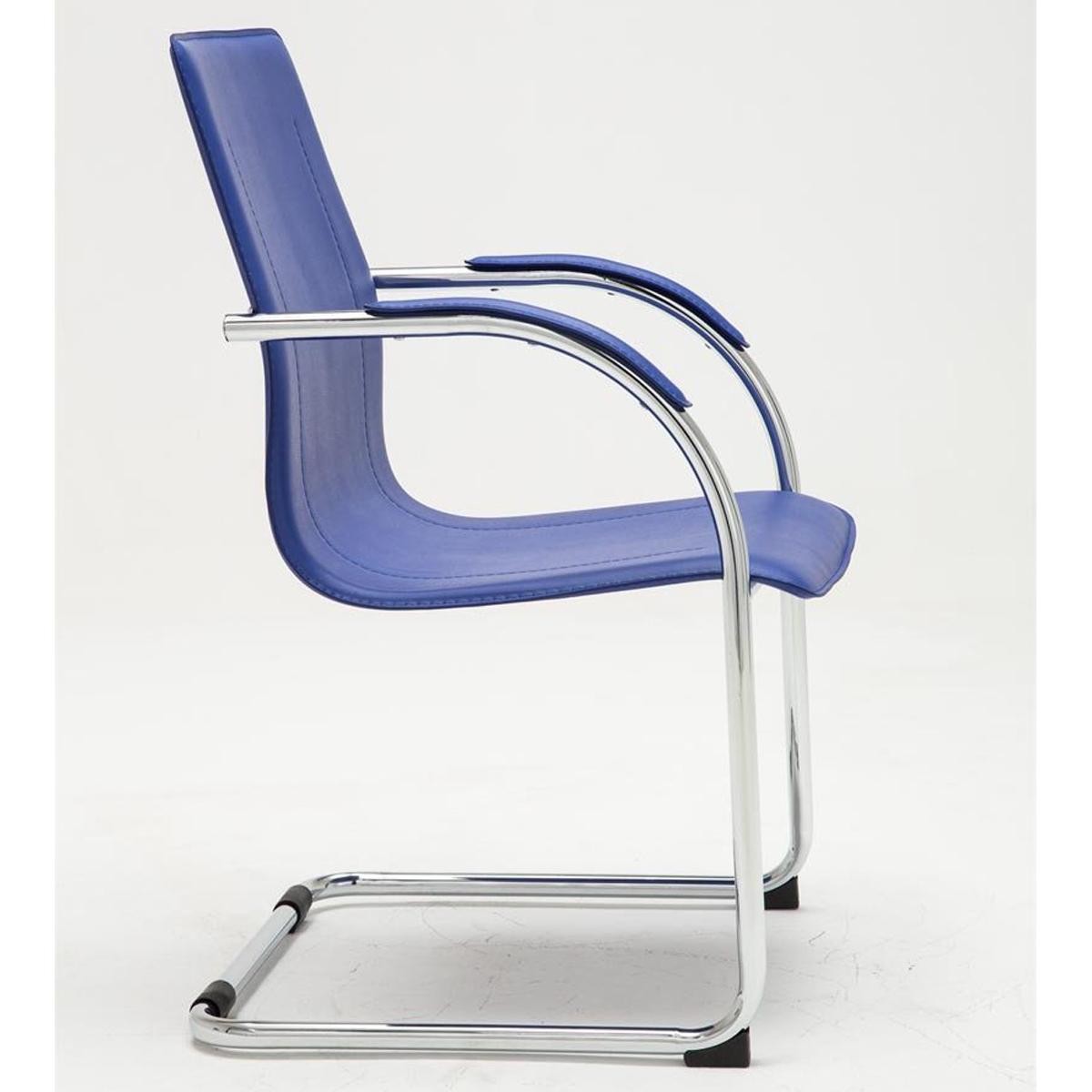 Silla de Confidente FLAP, Estructura Metálica, Elegante y Moderno Diseño en Piel color Negro
