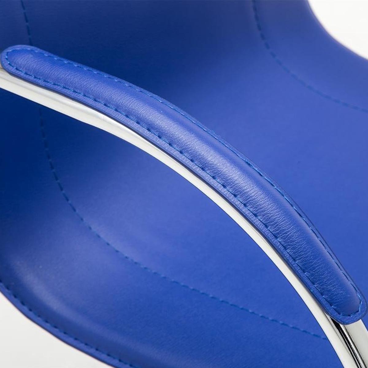 Silla de Confidente FLAP, Estructura Metálica, Elegante y Moderno Diseño en Piel color Negro