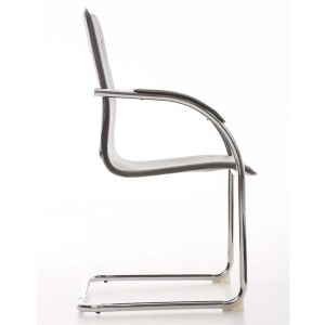Sillas de confidente FLAP, estructura metálica y elegante diseño en piel color negro