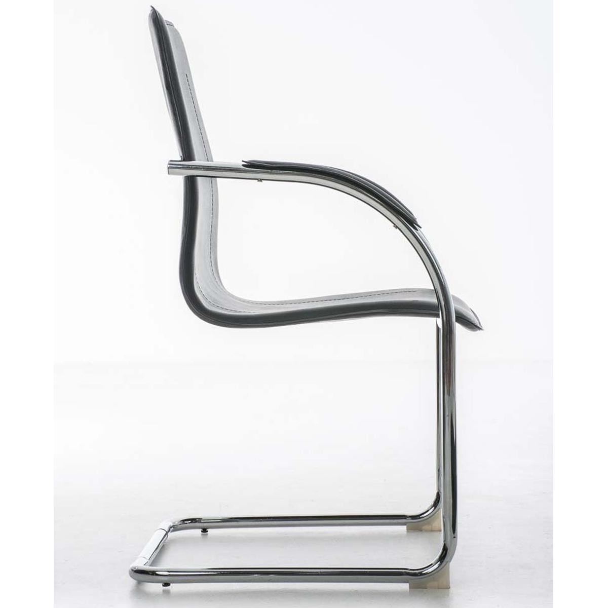 Silla de Confidente FLAP, Estructura Metálica, Elegante y Moderno Diseño en Piel color Negro