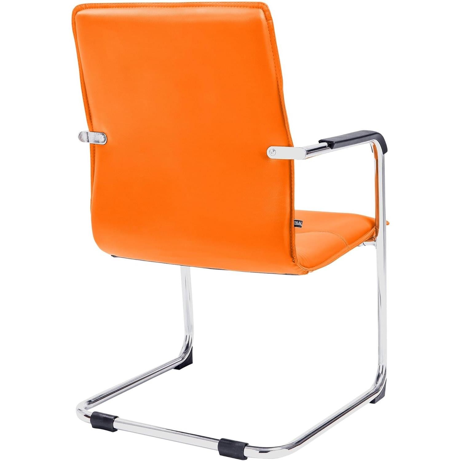 Silla de Confidente GOLIAT, Estructura Metálica, Gran Acolchado y Elegante Diseño en Piel color Negro