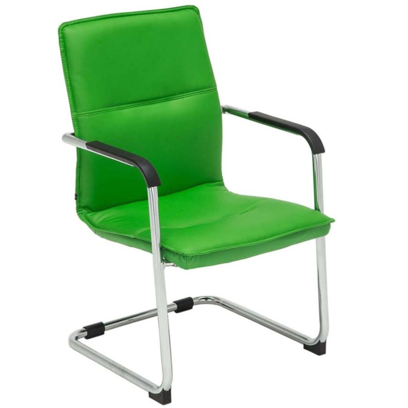 Silla de confidente GOLIAT, estructura metálica, gran acolchado y elegante diseño en piel color negro
