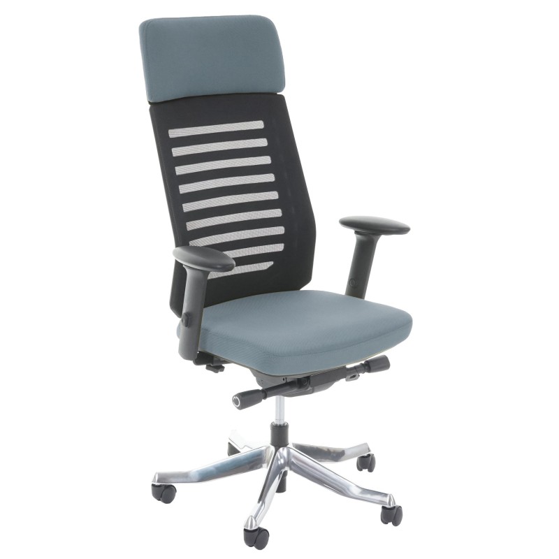 Silla de oficina LIENA PRO, respaldo ergonómico, en tela y malla, color gris