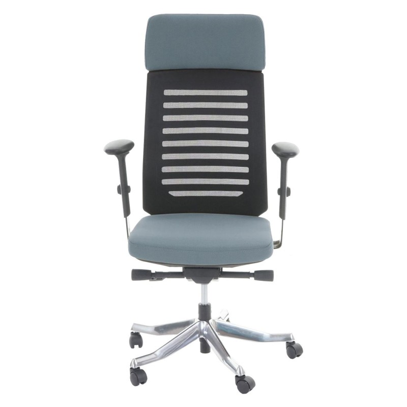 Silla de oficina LIENA PRO, respaldo ergonómico, en tela y malla, color gris