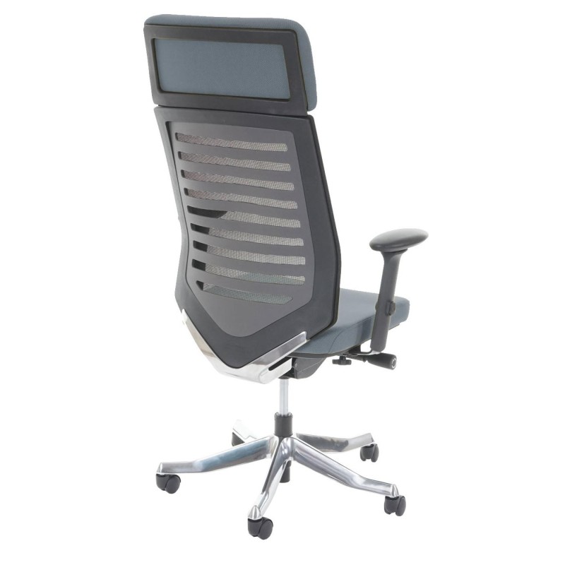 Silla de oficina LIENA PRO, respaldo ergonómico, en tela y malla, color gris