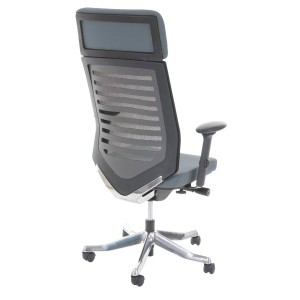 Silla de oficina LIENA PRO, respaldo ergonómico, en tela y malla, color gris
