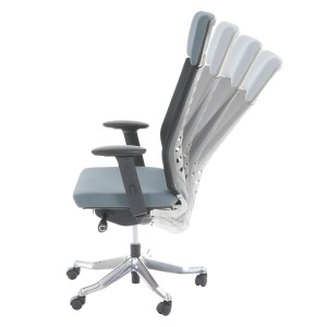 Silla de oficina LIENA PRO, respaldo ergonómico, en tela y malla, color gris