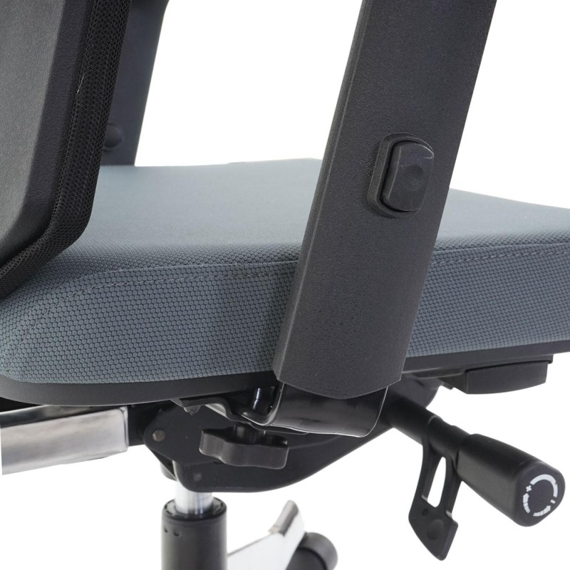 Silla de oficina LIENA PRO, respaldo ergonómico, en tela y malla, color gris