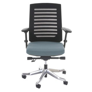 Silla de oficina LIENA, respaldo ergonómico, en tela y malla, color gris 2