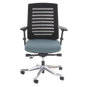 Silla de oficina LIENA, respaldo ergonómico, en tela y malla, color gris