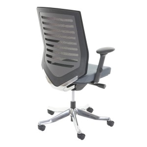 Silla de oficina LIENA, respaldo ergonómico, en tela y malla, color gris