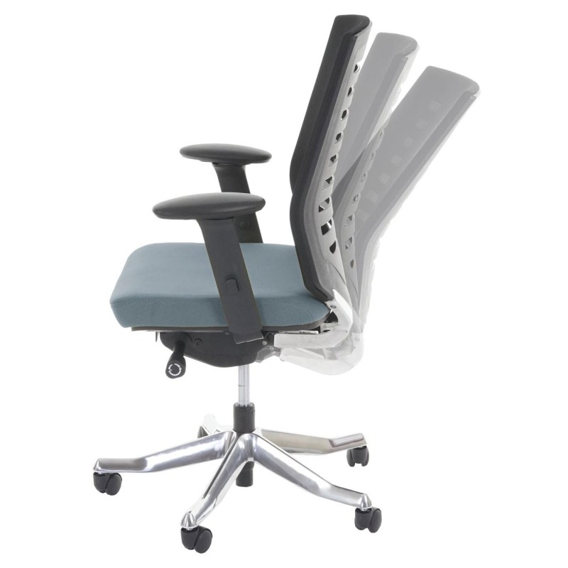 Silla de oficina LIENA, respaldo ergonómico, en tela y malla, color gris