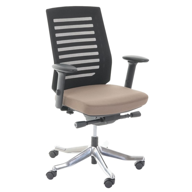 Silla de oficina LIENA, respaldo ergonómico, en tela y malla, color gris