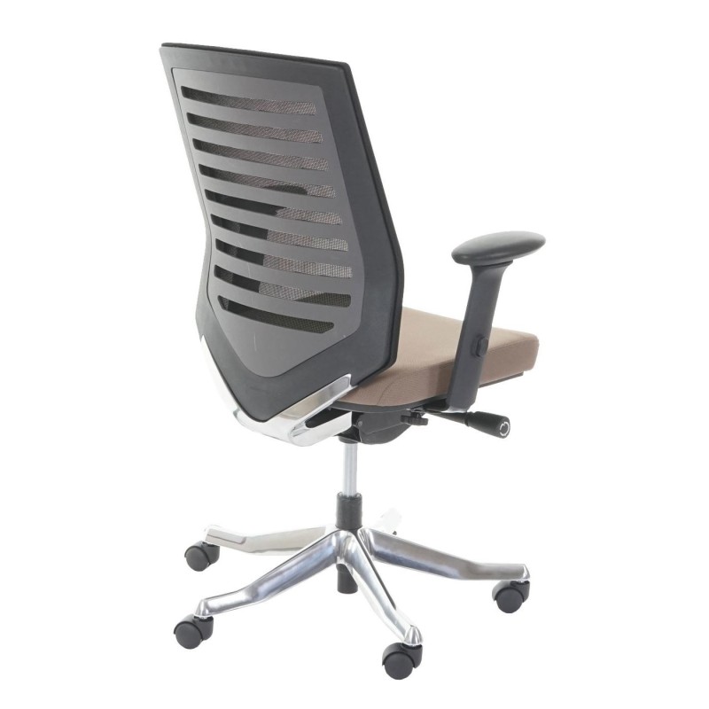 Silla de oficina LIENA, respaldo ergonómico, en tela y malla, color gris