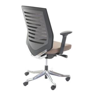 Silla de oficina LIENA, respaldo ergonómico, en tela y malla, color gris